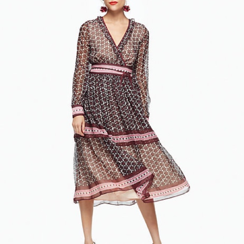 Kate Spade Floral Tile Tiered Dress